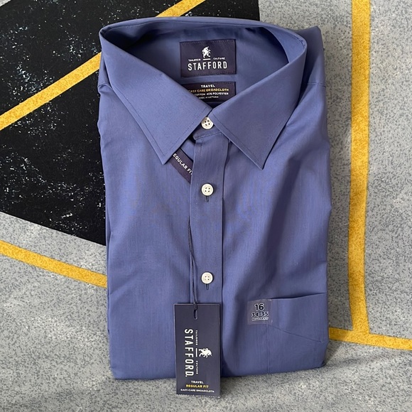 Stafford Regular Fit Dress Shirt | Size 16 - Picture 4 of 9